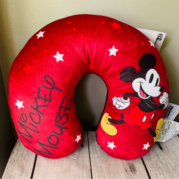 Disney Bedding New Disney Mickey Mouse Red Neck Pillow Travel Accessory 1 X 13 Poshmark